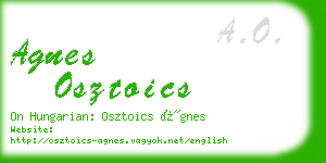 agnes osztoics business card
